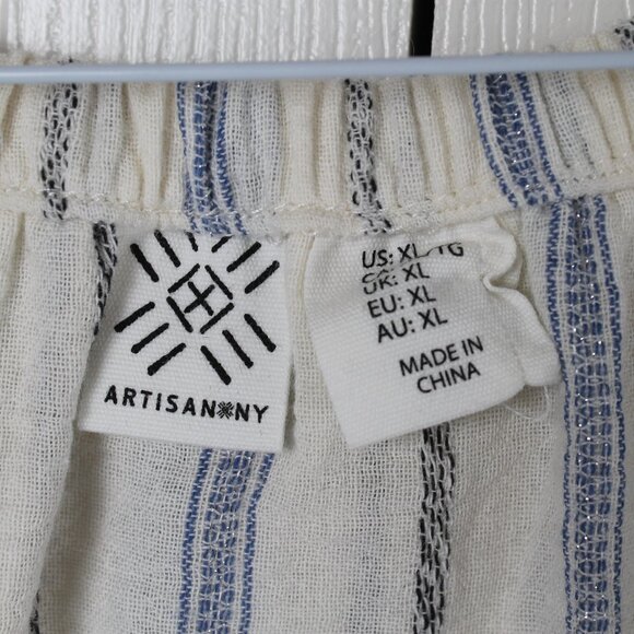 Artisan NY Off-the-Shoulder Tassels Striped Short Sleeve Top - Picture 4 of 6